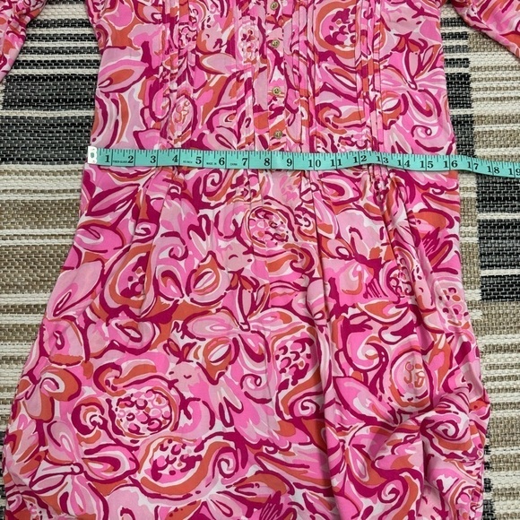 Lilly Pulitzer Sarasota Pintucked Tunic Dress Mini Mango Salsa Size XS Women - Picture 14 of 16